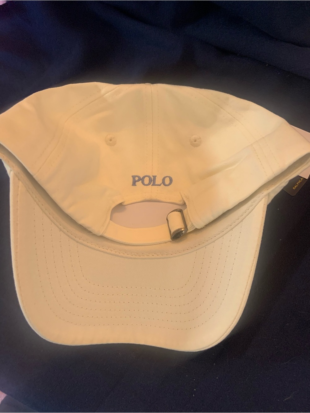 Ralph Lauren Cream Cap with Blue Polo Logo - Picture 13 of 13
